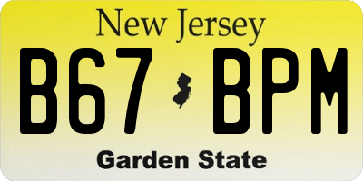 NJ license plate B67BPM
