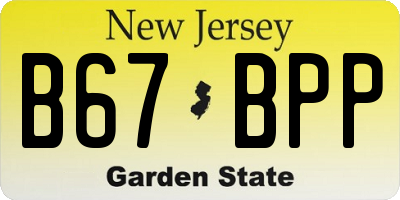 NJ license plate B67BPP