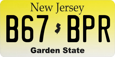 NJ license plate B67BPR