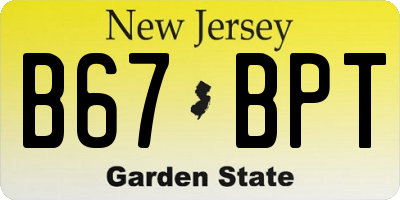NJ license plate B67BPT