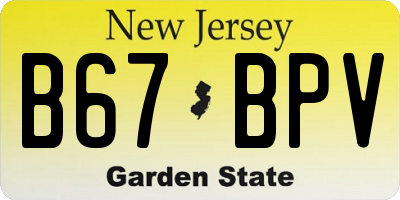 NJ license plate B67BPV