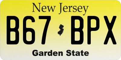 NJ license plate B67BPX