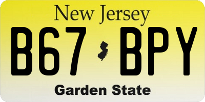 NJ license plate B67BPY