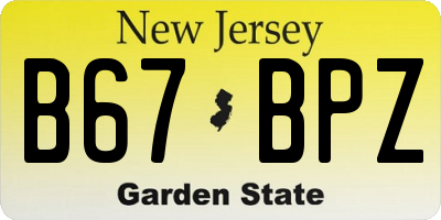 NJ license plate B67BPZ