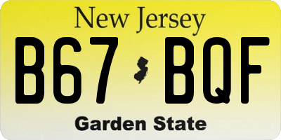 NJ license plate B67BQF