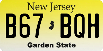 NJ license plate B67BQH