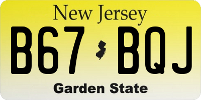 NJ license plate B67BQJ