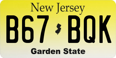 NJ license plate B67BQK