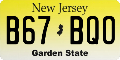 NJ license plate B67BQO