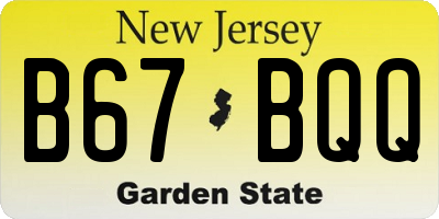 NJ license plate B67BQQ