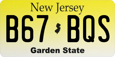 NJ license plate B67BQS