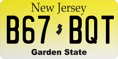 NJ license plate B67BQT