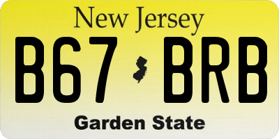 NJ license plate B67BRB