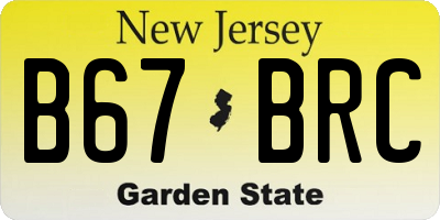 NJ license plate B67BRC