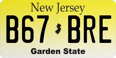 NJ license plate B67BRE