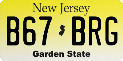 NJ license plate B67BRG