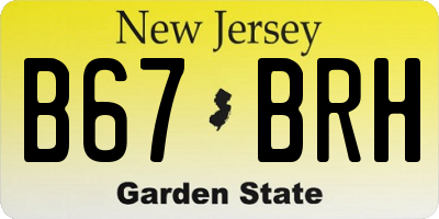 NJ license plate B67BRH