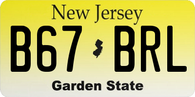 NJ license plate B67BRL