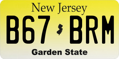NJ license plate B67BRM