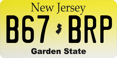 NJ license plate B67BRP