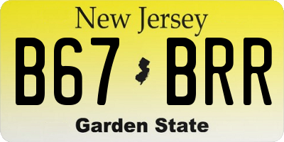NJ license plate B67BRR