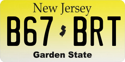 NJ license plate B67BRT