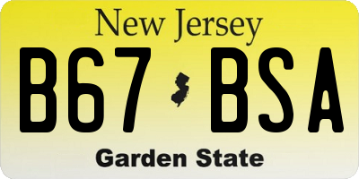NJ license plate B67BSA