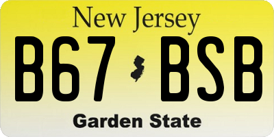 NJ license plate B67BSB