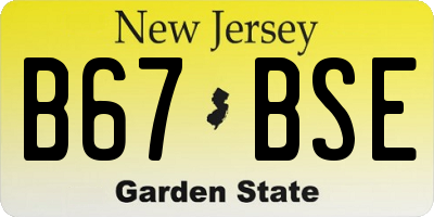 NJ license plate B67BSE