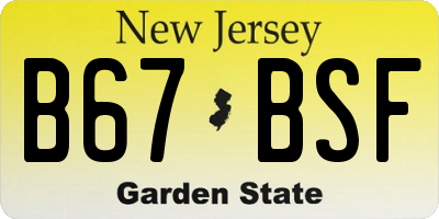 NJ license plate B67BSF