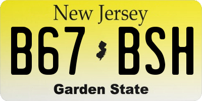 NJ license plate B67BSH