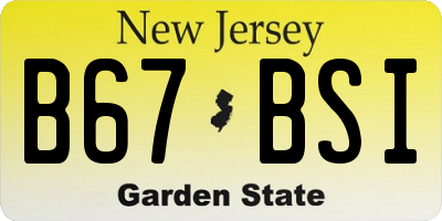 NJ license plate B67BSI