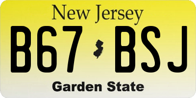 NJ license plate B67BSJ