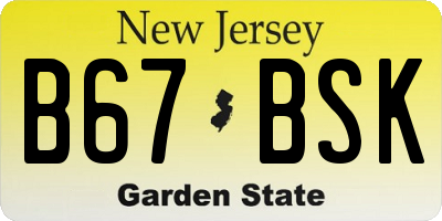 NJ license plate B67BSK
