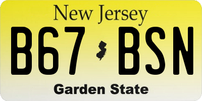 NJ license plate B67BSN