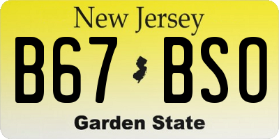 NJ license plate B67BSO