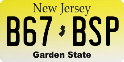 NJ license plate B67BSP