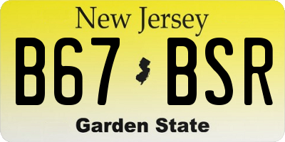 NJ license plate B67BSR