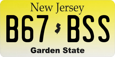 NJ license plate B67BSS