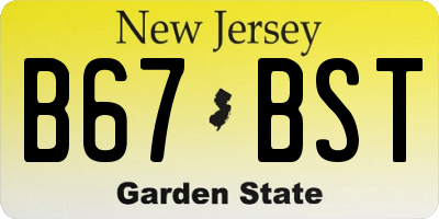 NJ license plate B67BST