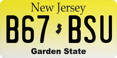 NJ license plate B67BSU