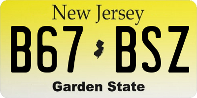 NJ license plate B67BSZ