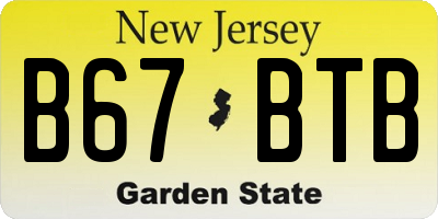 NJ license plate B67BTB