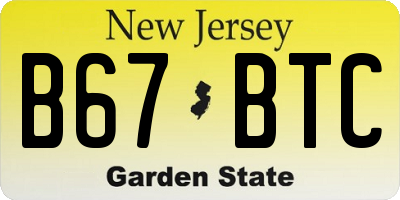 NJ license plate B67BTC