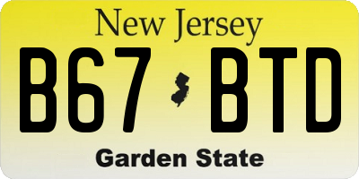 NJ license plate B67BTD