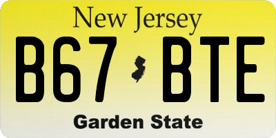 NJ license plate B67BTE