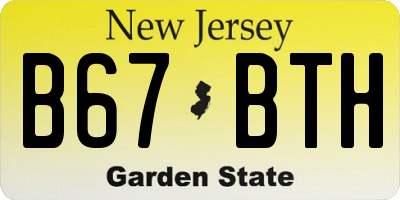 NJ license plate B67BTH