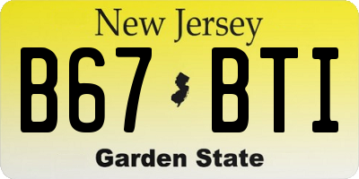 NJ license plate B67BTI