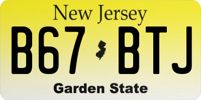 NJ license plate B67BTJ