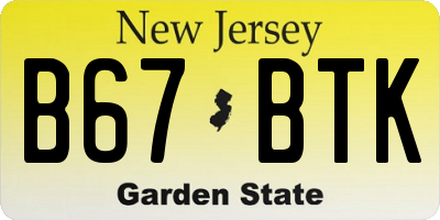 NJ license plate B67BTK